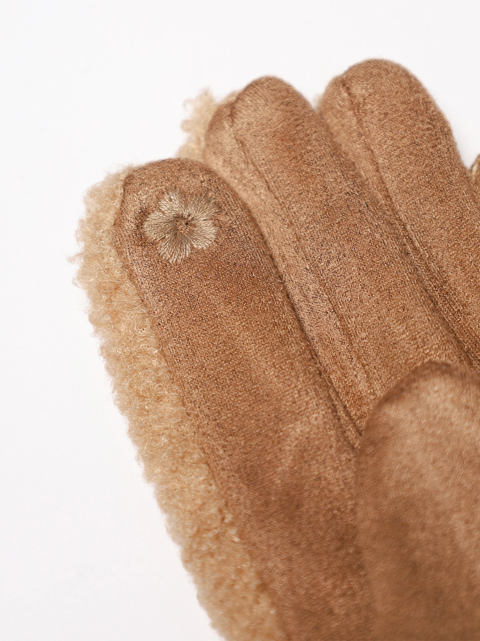 Перчатки комбинированные с декоративной нашивкой в ассортименте